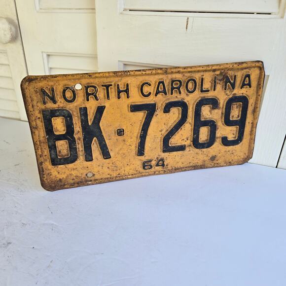 Vintage NC License Plate 1964 North Carolina BK-7269 - Picture 8 of 8